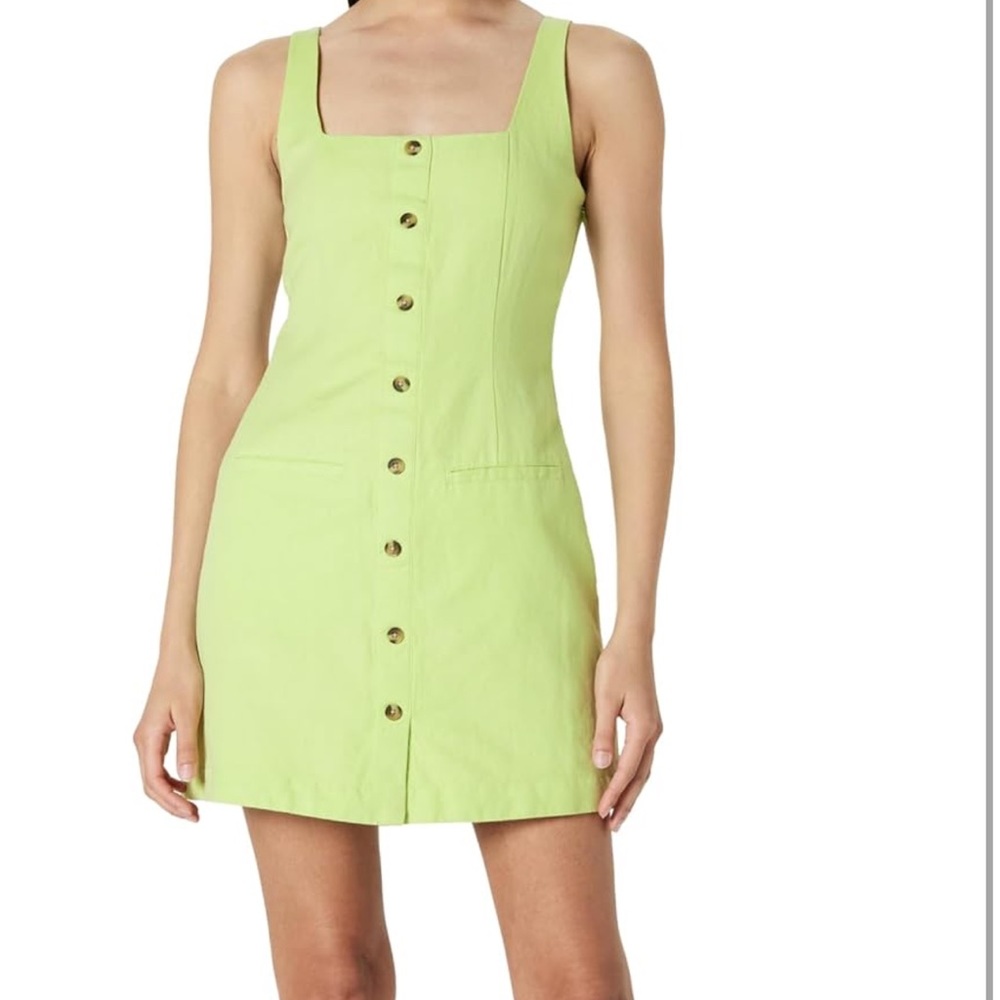 Chic Lime Green Button-Front Dress